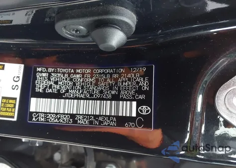 2020 Toyota Corolla Le z USA, uszkodzony, nr VIN JTDEPRAE9LJ097438